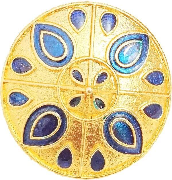 Assamese_Traditional_Copper_Gold_Plated_Blue_Colour_Finger-Ring_For_Girls_&_Women